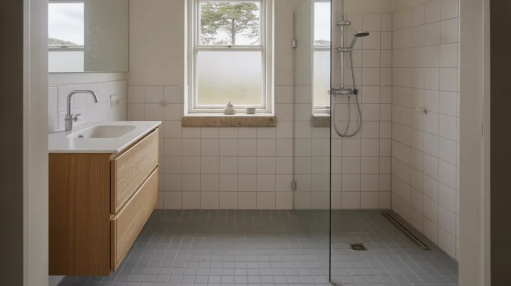 badrumsrenovering med t tskikt och klinker i h llviken vellinge